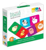 Brinquedo Educativo Dominó Infantil Animais Fazenda - Babebi