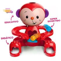 Brinquedo Educativo e Pedagógico Macaco Zuquinha Escorrega Bolinha Boneco para Bebes Elka