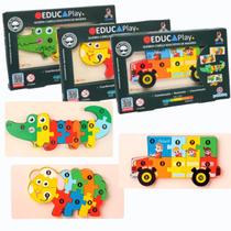 Brinquedo Educativo EducaPlay Quebra-Cabeça Madeira Sortido