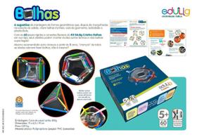 Brinquedo Educativo Edulig Criativo Bolhas Geométricas - 60 peças e conexões - 6 sugestões para fazer bolhas como o cubo