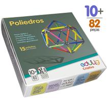 Brinquedo Educativo Edulig Criativo Poliedros - 15 Poliedros e polígonos - 82 peças e conexões