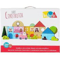 Brinquedo educativo em madeira baby construtor 6022 - babebi