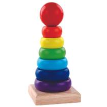 Brinquedo Educativo Em Madeira Torre de Encaixe 8 Peças - Toy Mix