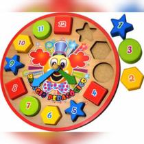 Brinquedo educativo em MDF Relógio pedagógico