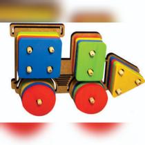 Brinquedo educativo em MDF Trem pedagógico - Maninho Brinquedos