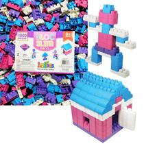 Brinquedo Educativo Encaixe Blocos de Montar Menina 1000 Peças Coloridos Infantil Didático - LucToys