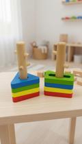 Brinquedo Educativo Encaixe Formas Geométricas Madeira