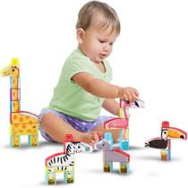 Brinquedo Educativo Encaixe Montar Montessori Blocos 40 Peça