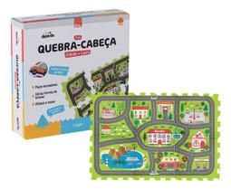 Brinquedo Educativo Eva Quebra Cabeça De Cidade Com Carro