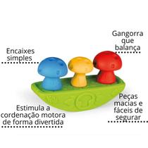 Brinquedo educativo familia cogumelo macio estimula coordenaçao motora