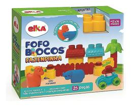 Brinquedo Educativo Fazendinha Blocos de Montar 25Pçs Elka Brinquedo Educativo Fazendinha Blocos de Montar 25Pçs Elka