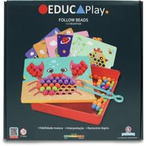 Brinquedo Educativo Follow Beads 12 Desenhos + 84 Beads EducaPlay - Polibrinq Brinquedo Educativo Follow Beads 12 Desenhos + 84 Beads EducaPlay - Polibrinq
