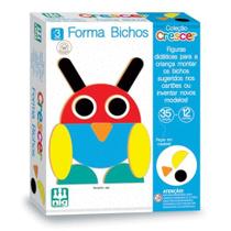 Brinquedo Educativo Forma Bichos Em Madeira