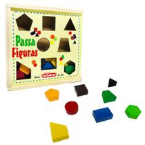 Brinquedo Educativo Formas Geométricas Madeira Passa Figuras