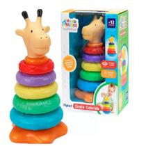 Brinquedo educativo girafa colorida c/ argolas 6450