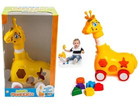 Brinquedo Educativo Girafa Didática Puxa Estica Pescoço 7Pç