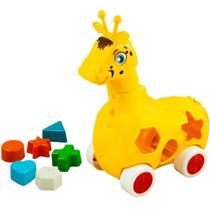 Brinquedo Educativo Girafa Lola Com 6 Formas Colorido Presente Criança BQ7050S - Kendy Brinquedos