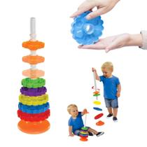 Brinquedo Educativo Giro Mágico Blocos de Engrenagem para Bebês 12 Meses Coordenação Raciocínio e Autismo