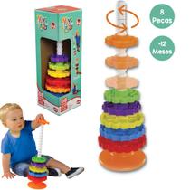 Brinquedo Educativo Giro Mágico Didático Pedagógico Infantil Bebê Colorido 8pçs Interativo - Dismat