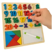Brinquedo Educativo Infantil 3 em 1 Letras Números Tangram e Lousa