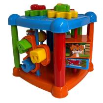 Brinquedo Educativo Infantil Bloco Baby Cubo de Atividades Colorido