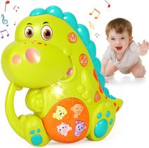 Brinquedo Educativo infantil Dinossauro de Brinquedo Musical com Teclas de Sons de Animais e Musicas 21 tipos de Sons