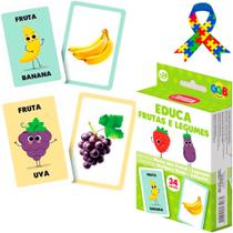 Brinquedo Educativo Infantil Educa Frutas Legumes 34 Cartas Brinquedo Educativo Infantil Educa Frutas Legumes 34 Cartas
