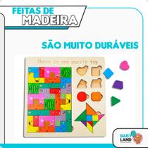 Brinquedo Educativo Infantil Formas Puzzle Em Madeira Montessori