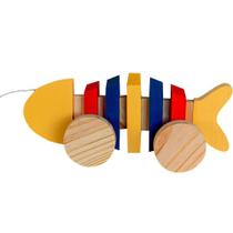 Brinquedo Educativo Infantil Peixe Articulado Color Madeira - CARLU BRINQUEDOS