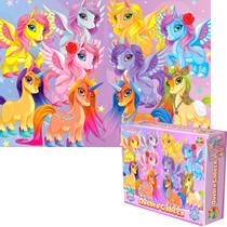 Brinquedo Educativo Infantil Quebra Cabeça Unicornio 200 Pcs