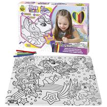 Brinquedo Educativo Infantil Tapete Unicornio Para Pintar e Colorir 0921 - Samba Toys