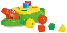 Brinquedo Educativo Jacaré Junior com Blocos de Encaixe e Puxador 14786 - Calesita