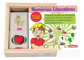 Brinquedo Educativo Jogo Da Memória Em Inglês Madeira - Carimbras