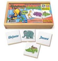 Brinquedo Educativo Jogo De Memória Alfabetização Com Animais 40 Peças