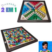 Brinquedo Educativo Jogo de Tabuleiro 2 em 1 Ludo e Trilha Sobe e Desce Diversão Fora das Telas Brincadeira Dupla para Jogar com Família e Amigos Brinquedo Educativo Jogo de Tabuleiro 2 em 1 Ludo e Trilha Sobe e Desce Diversão Fora das Telas Brincadeira Dupla para Jogar com Família e Amigos