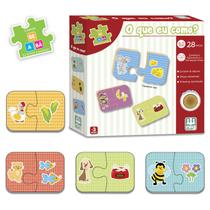 Brinquedo Educativo Jogo Oque Eu Como Quebra Cabeça Figuras