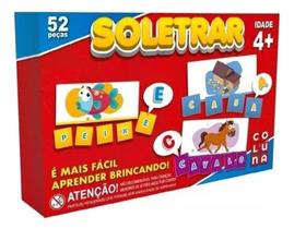 Brinquedo Educativo Jogo Soletrar 52 Peças Coluna Gala