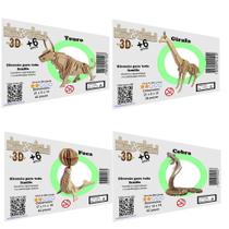 Brinquedo Educativo Kit 4 Animais Quebra Cabeça 3D Brinquedo Educativo Kit 4 Animais Quebra Cabeça 3D