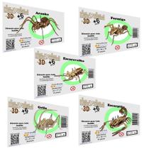 Brinquedo Educativo Kit 5 Mini Monstros Quebra Cabeça 3D