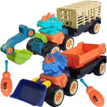 Brinquedo Educativo Kit Carrinhos Dinossauro Monta Desmonta