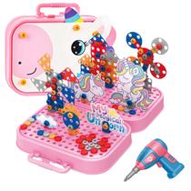 Brinquedo Educativo Kit Ferramentas Infantil Parafusadeira Brastoy Rosa 228 Peças Brinquedo Educativo Kit Ferramentas Infantil Parafusadeira Brastoy Rosa 228 Peças