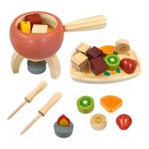 Brinquedo Educativo Kit Fondue De Madeira Comidinhas New Art