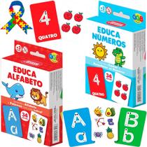 Brinquedo Educativo Kit Jogos De Cartas Letras E Números