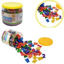 Brinquedo Educativo Letras Numeros com 200 peças