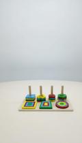 Brinquedo Educativo Madeira Blocos Formas Geométricas Brinquedo Educativo Madeira Blocos Formas Geométricas