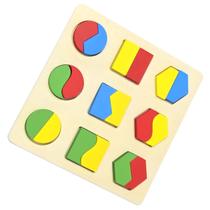 Brinquedo Educativo Madeira Encaixe Formas 9 Peças 15x15cm