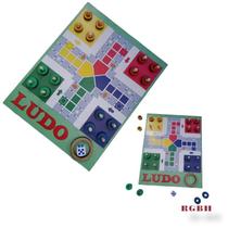 Brinquedo Educativo Madeira Jogo De Tabuleiro Ludo Tamanho P