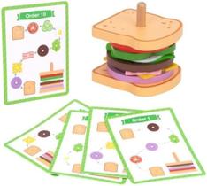 Brinquedo Educativo Madeira Montando Lanche TookyToy Brinquedo Educativo Madeira Montando Lanche TookyToy