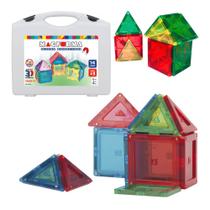 Brinquedo Educativo Magnético Magforma Maleta 14 Peças STEAM