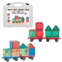 Brinquedo Educativo Magnético Magforma Maleta 30 Pç + Rodas Brinquedo Educativo Magnético Magforma Maleta 30 Pç + Rodas